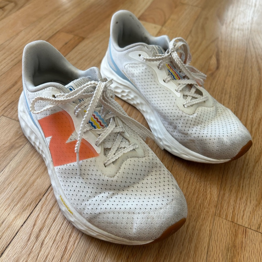 New Balance Women’s White and Orange Sneakers